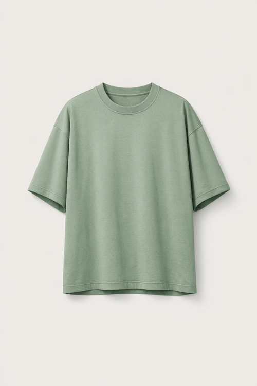 Aster Oversized Tee packshot in soft sage