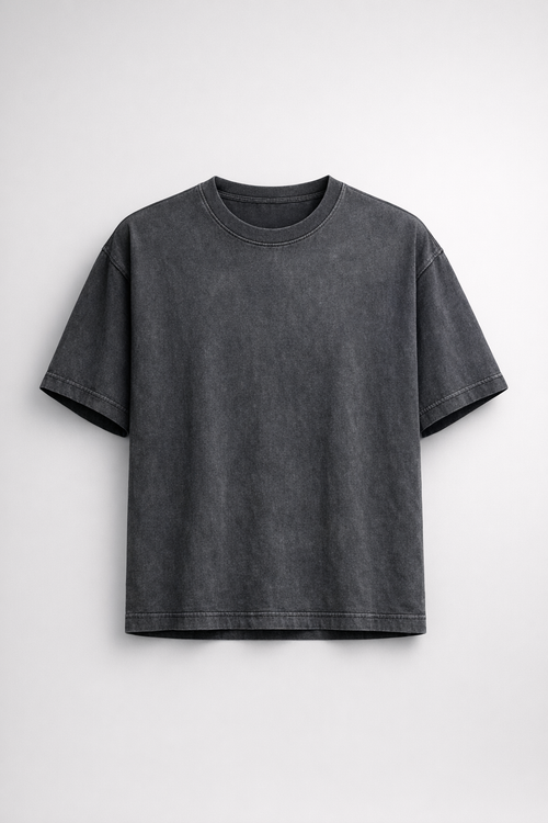 Cedar Boxy Tee packshot in washed black