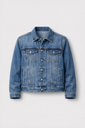 Rowan Denim Jacket packshot in washed indigo