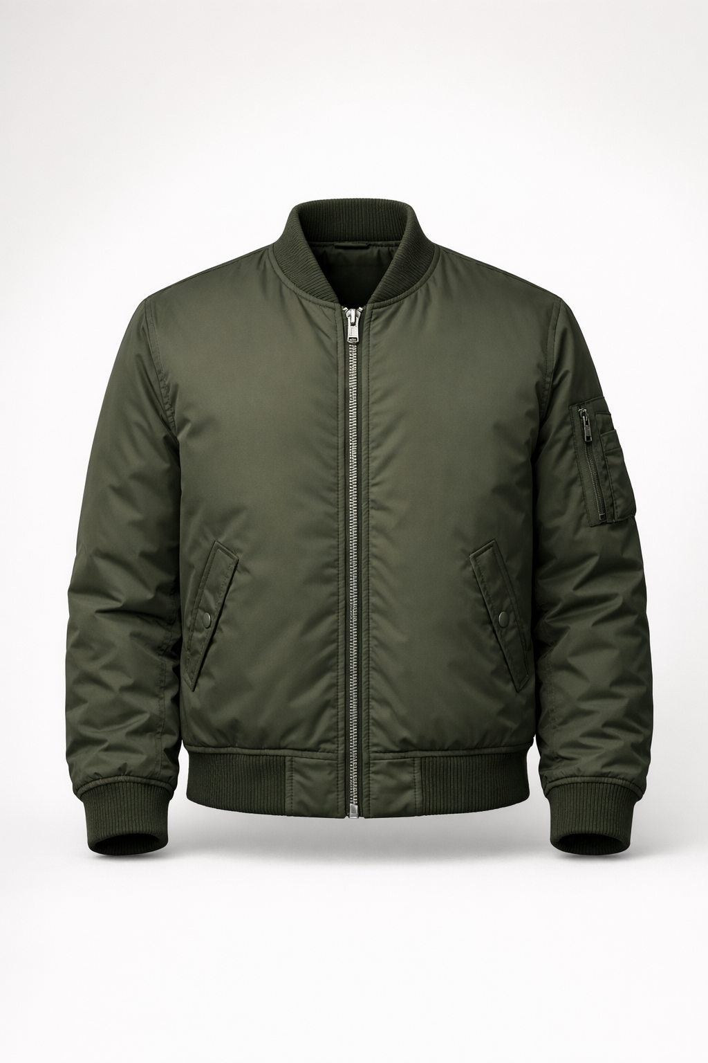 Vale Bomber Jacket packshot in deep olive