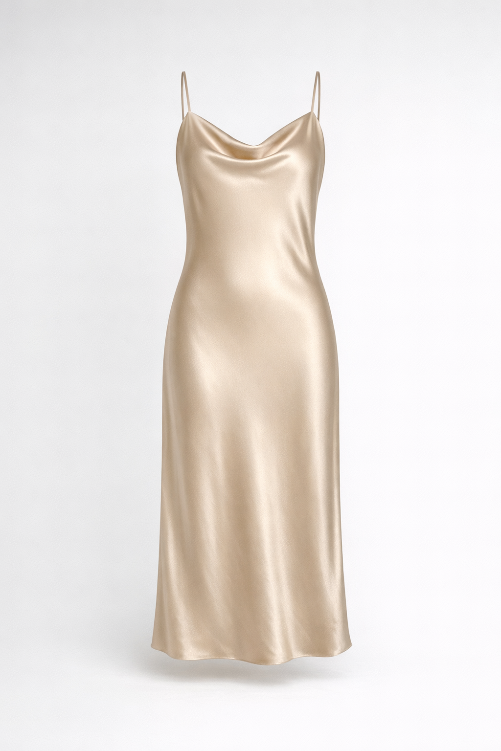 Vela Slip Dress packshot in champagne beige